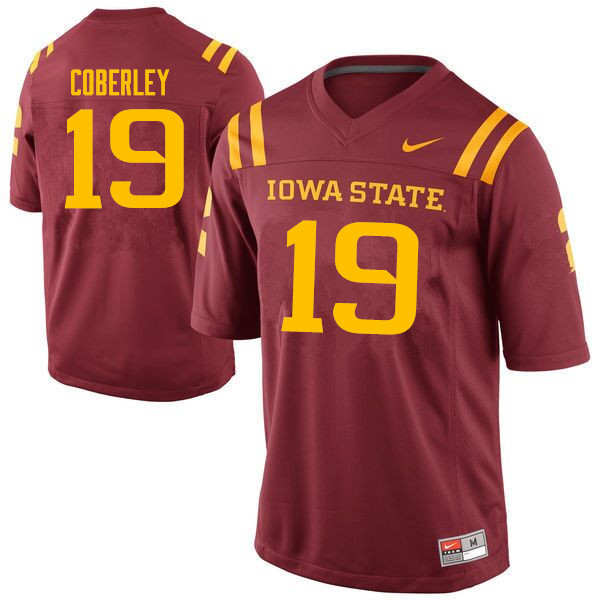 Iowa State Cyclones Men's #19 Beau Coberley Nike NCAA Authentic Cardinal College Stitched Football Jersey ZO42P56EH